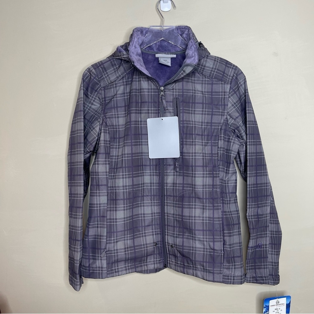 Free Country Lavender Plaid Coat Inner Fleece Comfy Winter